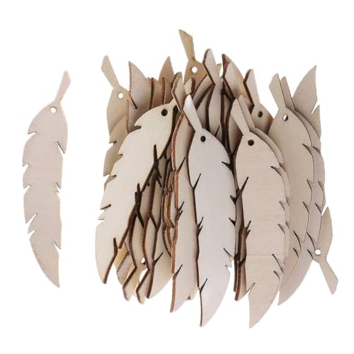 25 Stück gefiederte Holzbögen, ausgeschnittene gefiederte Formscheiben zum Malen, Gravieren, Beizen, handgemachte Handwerk, Blumenverzierungen, Blattverzierungen, Form 25 Stück gefiederte Holzbögen, ausgeschnittene gefiederte Formscheiben zum Malen, Gravieren, Beizen, handgemachte Handwerk, Blumenverzierungen, Blattverzierungen, Form von Guaber