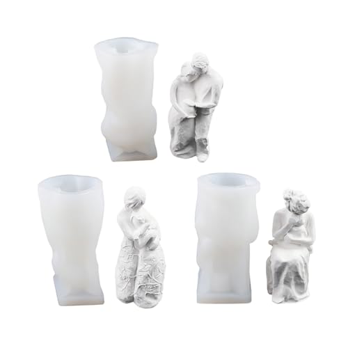 3 PCs Mutter Umarmung Baby Kerzenformen Schwangere Frau Silikonform Gips Duft Kerze Für Die Heimdekoration von Guaber