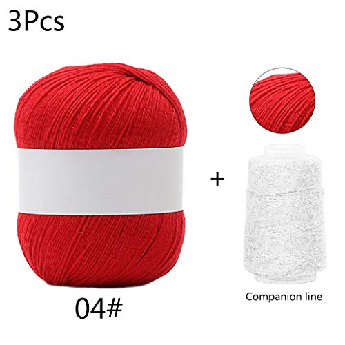3 Sets Langes Plüschkaschmirgarn 50g+20g/Set Anti Pilling Handstrickfaden Für Strickjacke Schal Häkelwolle Garne Strickwollsocken von Guaber
