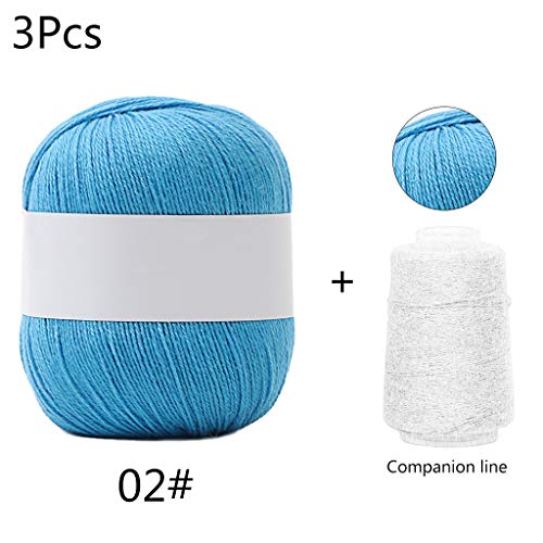 3 Sets Langes Plüschkaschmirgarn 50g+20g/Set Anti Pilling Handstrickfaden Für Strickjacke Schal Häkelwolle Garne Strickwollsocken von Guaber