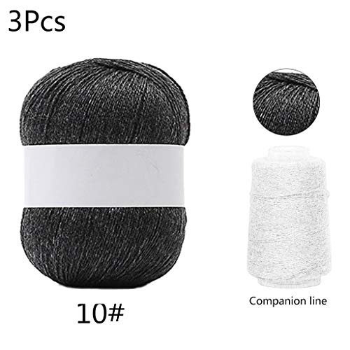 3 Sets Langes Plüschkaschmirgarn 50g+20g/Set Anti Pilling Handstrickfaden Für Strickjacke Schal Häkelwolle Garne Strickwollsocken von Guaber
