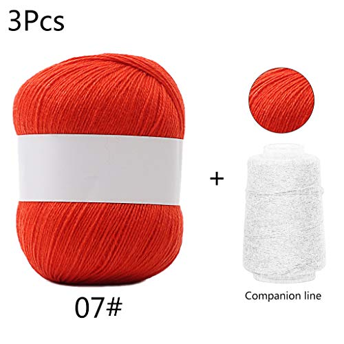 3 Sets Langes Plüschkaschmirgarn 50g+20g/Set Anti Pilling Handstrickfaden Für Strickjacke Schal Häkelwolle Garne Strickwollsocken von Guaber