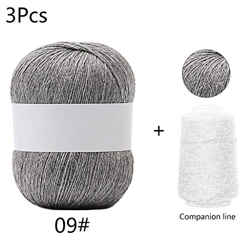 3 Sets Langes Plüschkaschmirgarn 50g+20g/Set Anti Pilling Handstrickfaden Für Strickjacke Schal Häkelwolle Garne Strickwollsocken von Guaber
