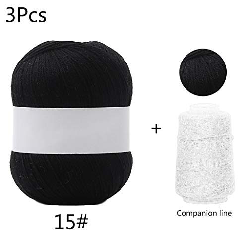 3 Sets Langes Plüschkaschmirgarn 50g+20g/Set Anti Pilling Handstrickfaden Für Strickjacke Schal Häkelwolle Garne Strickwollsocken von Guaber