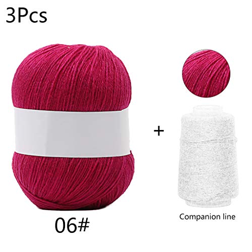 3 Sets Langes Plüschkaschmirgarn 50g+20g/Set Anti Pilling Handstrickfaden Für Strickjacke Schal Häkelwolle Garne Strickwollsocken von Guaber