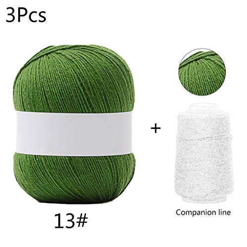 3 Sets Langes Plüschkaschmirgarn 50g+20g/Set Anti Pilling Handstrickfaden Für Strickjacke Schal Häkelwolle Garne Strickwollsocken von Guaber
