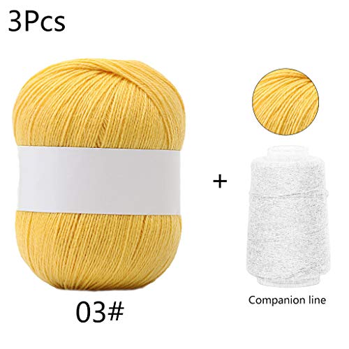 3 Sets Langes Plüschkaschmirgarn 50g+20g/Set Anti Pilling Handstrickfaden Für Strickjacke Schal Häkelwolle Garne Strickwollsocken von Guaber