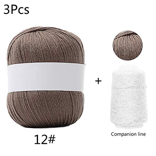 3 Sets Langes Plüschkaschmirgarn 50g+20g/Set Anti Pilling Handstrickfaden Für Strickjacke Schal Häkelwolle Garne Strickwollsocken von Guaber