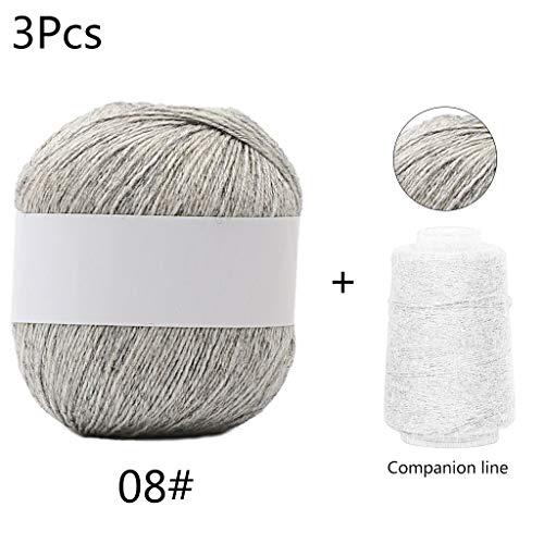 3 Sets Langes Plüschkaschmirgarn 50g+20g/Set Anti Pilling Handstrickfaden Für Strickjacke Schal Häkelwolle Garne Strickwollsocken von Guaber