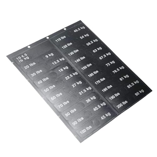 4,5 kg bis 90 kg Gewichtsblock-Aufkleber, Stapel-Etiketten, Etiketten für Platten 4,5 kg bis 90 kg Gewichtsblock-Aufkleber, Stapel-Etiketten, Etiketten für Platten von Guaber