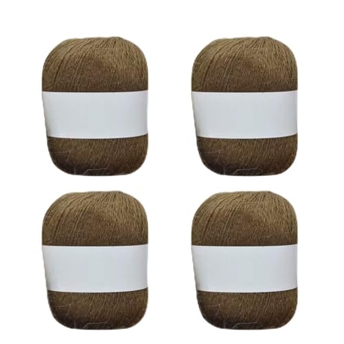 4 Rollen langes Plüsch-Kaschmirgarn, handgestricktes Garn für Schal, Häkelwolle, Mischgarn. von Guaber