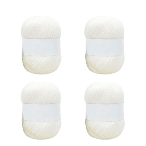 4 Rollen langes Plüsch-Kaschmirgarn, handgestricktes Garn für Schal, Häkelwolle, Mischgarn. von Guaber
