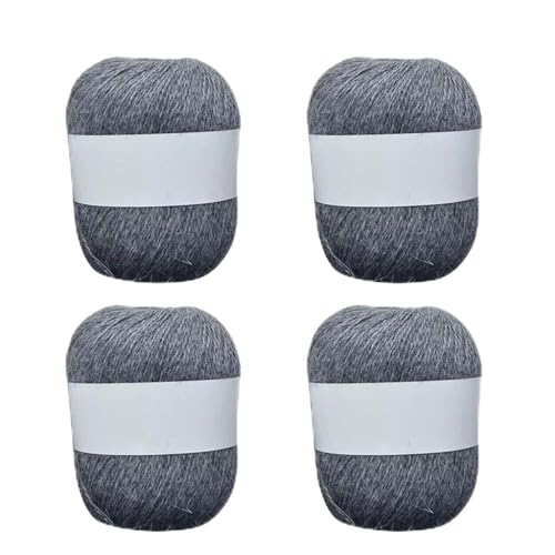 4 Rollen langes Plüsch-Kaschmirgarn, handgestricktes Garn für Schal, Häkelwolle, Mischgarn. 4 Rollen langes Plüsch-Kaschmirgarn, handgestricktes Garn für Schal, Häkelwolle, Mischgarn. von Guaber