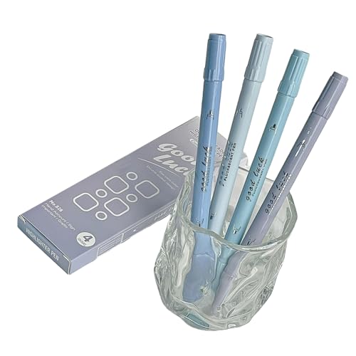 4 Stück Doppelkopf-Textmarker, Malerei, Bibelmarker, Stifte, Marker, Büro, Schulbedarf von Guaber
