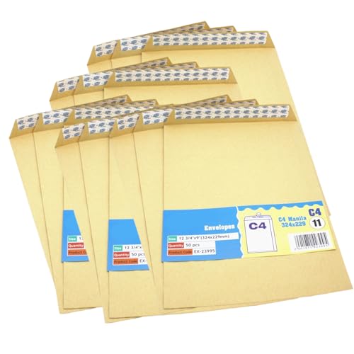 50 Stück Briefumschläge a 4 selbstklebende Briefumschläge braun Papierumschlag Versandtasche groß Umschlag von Guaber