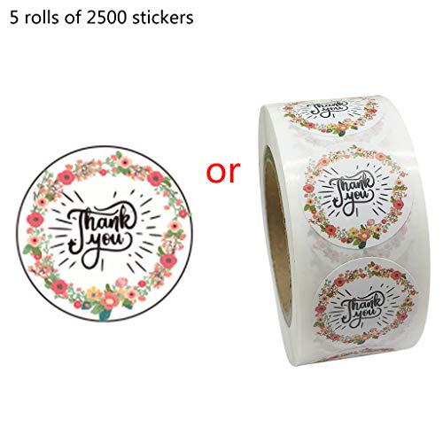 500/2500 Stück Blumen-Dankesaufkleber, 2,5 cm, für Hochzeit, handgefertigte Umschläge, Siegel, Etiketten, Umschläge von Guaber
