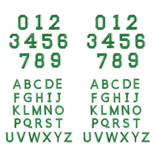 72 Stück bestickte Buchstaben Zahlen Patches stabile Bügelapplikation für Kleidung Taschen Handwerk bestickte Buchstaben Zahlen Patches von Guaber