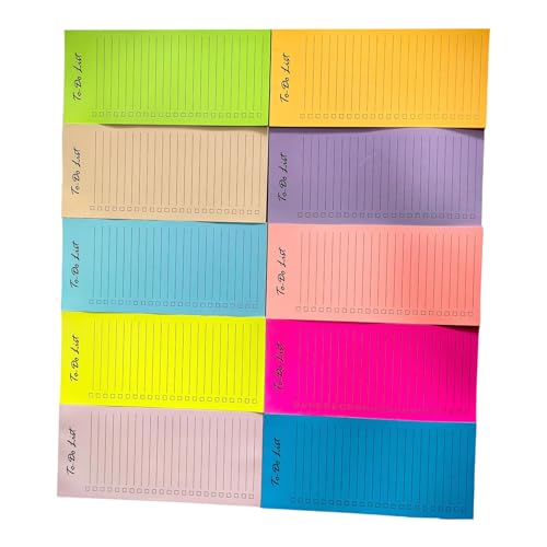 Bunte selbstklebende Notizblöcke, 50 Blatt pro Block, wiederverwendbar, Kleines liniertes Notizbuch für die tägliche Planung, Notizblöcke, 10 Stück Bunte selbstklebende Notizblöcke, 50 Blatt pro Block, wiederverwendbar, Kleines liniertes Notizbuch für die tägliche Planung, Notizblöcke, 10 Stück von Guaber