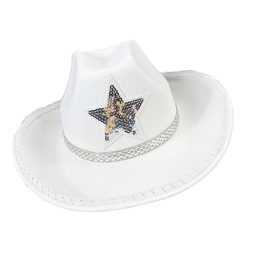 Cowgirl-Hut mit Schmucksteinen, beleuchtet, Panama für Junggesellinnenabschied, vielseitig für Clubs, Bühnenshows für Mädchen von Guaber