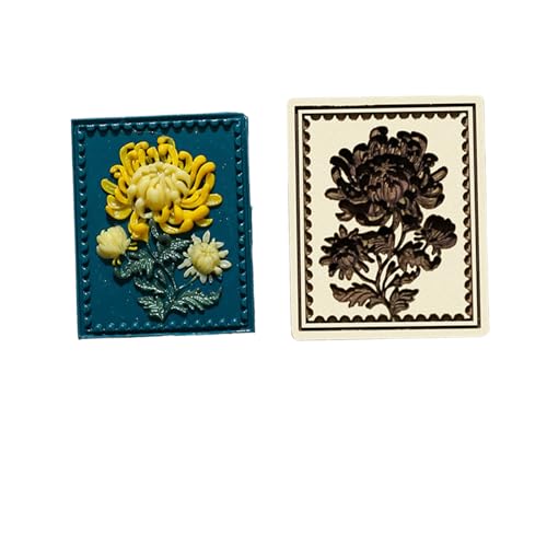 Guaber Farmhouses geprägter Siegelwachsstempelkopf, Ersatz für Geschenkpapier, Blume, geprägter Wachsstempelkopf, klares Muster von Guaber
