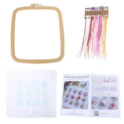 Guaber Stickerei-Starter-Kits, Blumenset mit Muster, Kreuze, Stickstarter, Nähen, handgefertigt zum Basteln von Guaber