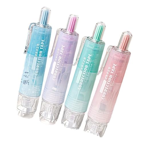 Korrekturroller, 6 m x 5 mm, schnell trocknend, weiß, insgesamt 24 m, für Schreiben, Schule und Büro, ergonomisch, mit Etui, 4 Stück Korrekturroller, 6 m x 5 mm, schnell trocknend, weiß, insgesamt 24 m, für Schreiben, Schule und Büro, ergonomisch, mit Etui, 4 Stück von Guaber