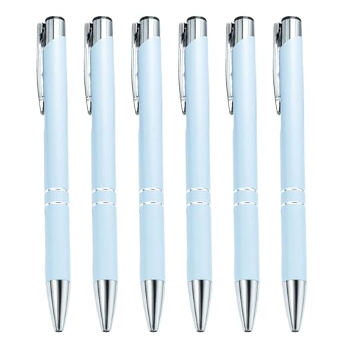 Kugelschreiber, Schwarz, 1,0 mm, Metall-Kugelschreiber, glattes Schreiben, Schreibwaren, Schule, Bürobedarf, 6 Stück von Guaber