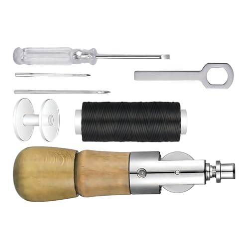 Leder-Nähahlen-Kits, gebogene und konische Nadel, gewachstes Faden, Werkzeugset, Zubehör, Werkzeugset, Ahlen-Kits mit gebogener und konischer Nadel von Guaber