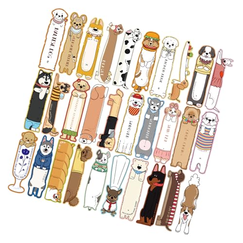 Lesezeichen mit Cartoon-Hundemuster, Scrapbooking-Zubehör für Studenten, Erwachsene, Kinder, Journaling, Kunst, Handwerk, Projekt, Planer, Dekorationsset, 30 Stück von Guaber
