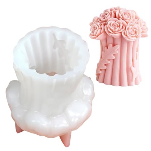 Rose Bouquet Silikonformformform Blumenbaum Duft Kerzeepoxidharz Valentinstag Valentinstag von Guaber