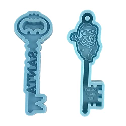Silikonform für Weihnachtsmann mit Loch, Schlüsselanhänger, Anhänger, handgefertigt, Weihnachtsgeschenk, Schmuck, Harz, Schlüsselanhänger-Formen mit Loch von Guaber