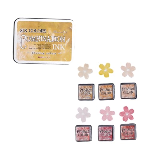 Stempelkissen-Set mit fließenden Farben, Kombinationstempelkissen für Kartenherstellung, Scrapbooking und Büro, fließende Farben, Stempelkissen für Kunstgebrauch, 6 Stück Stempelkissen-Set mit fließenden Farben, Kombinationstempelkissen für Kartenherstellung, Scrapbooking und Büro, fließende Farben, Stempelkissen für Kunstgebrauch, 6 Stück von Guaber