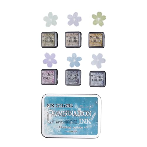 Stempelkissen-Set mit fließenden Farben, Kombinationstempelkissen für Kartenherstellung, Scrapbooking und Büro, fließende Farben, Stempelkissen für Kunstgebrauch, 6 Stück Stempelkissen-Set mit fließenden Farben, Kombinationstempelkissen für Kartenherstellung, Scrapbooking und Büro, fließende Farben, Stempelkissen für Kunstgebrauch, 6 Stück von Guaber