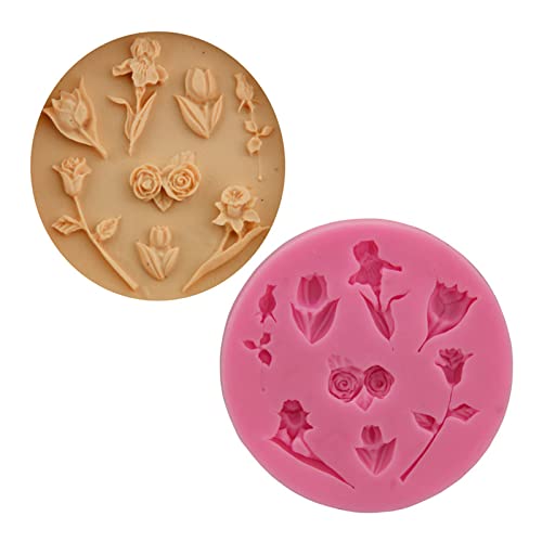 Tulp Making Versorgung Kuchen Dekoration Werkzeuge Silikon Tulpe Schimmel Blühen Haushalt Kerzenform Schimmel Kerzenharz Handwerk Zuckerfahrzeuge Schimmelpilze von Guaber