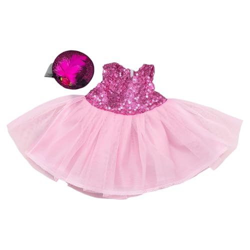 Puppenkleidung,Guador 43 cm Baby Puppenkleidung Zubehör Kleidung Kleidung 43 cm Puppen Regenbogen (Rosa Glitzer Gruppe Set, 2-teilig) von Guador