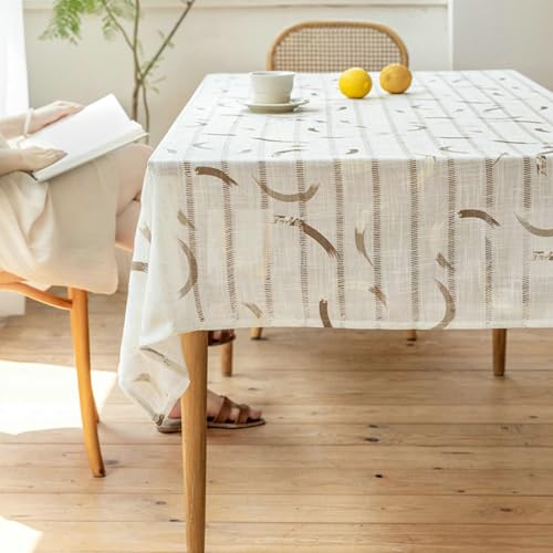 Gualiy Rechteckige Tischdecken, Tischdecke 100 x 160 Polyester Tischdecke Abwaschbar Modern Jacquard Streifen Tischdecken für Küchentisch, Kaffee Gualiy Rechteckige Tischdecken, Tischdecke 100 x 160 Polyester Tischdecke Abwaschbar Modern Jacquard Streifen Tischdecken für Küchentisch, Kaffee von Gualiy