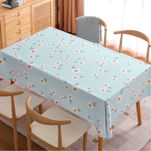 Gualiy Rechteckige Tischdecken, Tischtuch 120 x 170 PVC Abwaschbare Tischdecke Wohnzimmer Blumen Muster Tischdecken für Küchentisch, Hellblau Gualiy Rechteckige Tischdecken, Tischtuch 120 x 170 PVC Abwaschbare Tischdecke Wohnzimmer Blumen Muster Tischdecken für Küchentisch, Hellblau von Gualiy