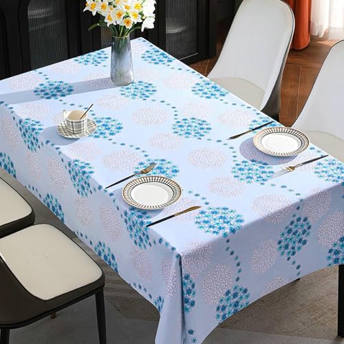 Gualiy Tischdecke PVC Rechteckig, Tischtuch 120 x 170 Tischtücher Wasserabweisend Blumen Muster Tischdecke für Esstisch, Blau Gualiy Tischdecke PVC Rechteckig, Tischtuch 120 x 170 Tischtücher Wasserabweisend Blumen Muster Tischdecke für Esstisch, Blau von Gualiy