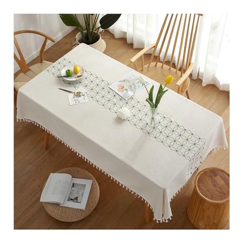 Tischtuch Quadratisch, Tischdecken 90x140CM Polyester Tischdecke Abwaschbar Antirutsch Rhombus Muster mit Quasten Tischdecke für Küchentisch, Grün Tischtuch Quadratisch, Tischdecken 90x140CM Polyester Tischdecke Abwaschbar Antirutsch Rhombus Muster mit Quasten Tischdecke für Küchentisch, Grün von Gualiy