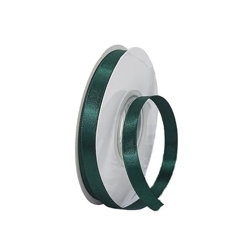 GuangChengTong 1,9 cm breit, 22,7 m, 5 Rollen Set, einseitiges Satinband, kariertes Band für Geschenkverpackungen, Dekoration, Kunst, Handwerk, DIY (1087 Tannengrün) von GuangChengTong