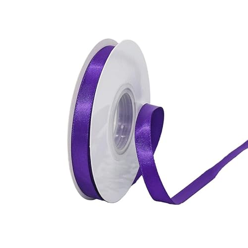 GuangChengTong 1,9 cm breit, 22,7 m, 5 Rollen Set, einseitiges Satinband, kariertes Band für Geschenkverpackungen, Dekoration, Kunst, Handwerk, DIY (465 Lila) von GuangChengTong
