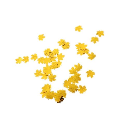 Guangcailun 15 g glitzerndes Kunststoff Konfetti mit Ahornblättern für Hochzeit, Party, Dekoration, Gold,8 cm, 2 x 1 von Guangcailun
