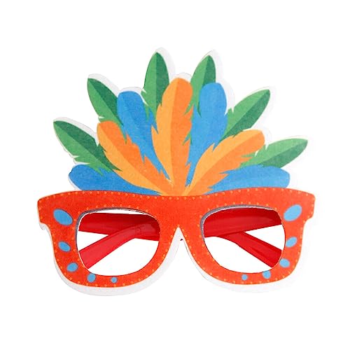 Guangcailun DIY Farbige Plume Brillen Rahmen Karneval Thema Partys Dekorative Lustige Maske Dekoration Party Favors Brillen, Roter Rahmen von Guangcailun