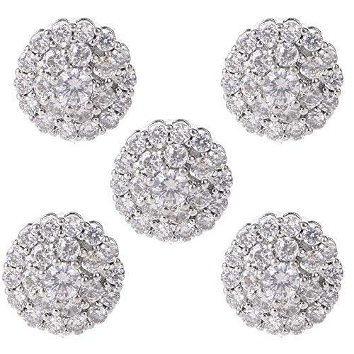 Guangzhou 5 Stück 12mm Kristall Strass Blume runde Knöpfe mit Schleife Metallverzierungen Dekorativer Knopf Silber Guangzhou 5 Stück 12mm Kristall Strass Blume runde Knöpfe mit Schleife Metallverzierungen Dekorativer Knopf Silber von Guangzhou