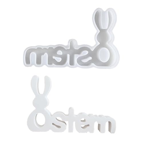 Guanici Gießformen Silikon Silikonformen Gießformen Ostern Silikonform Frühling Brief Silikonform für die Herstellung von Osterwohnungsdekorationen (Weiß) von Guanici