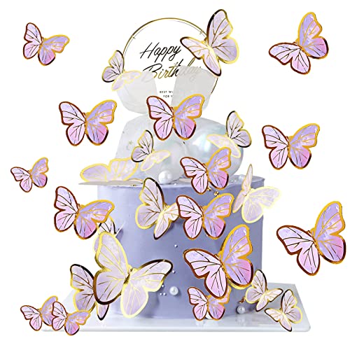 101 Stück Schmetterlinge Kuchen Deko Kuchen Topper Schmetterlinge Cake Topper Schmetterlinge Schmetterlinge Deko Torte Kuchendeko Lila Schmetterling Deko Cake Topper für Geburtstag Hochzeit Party von Guanici