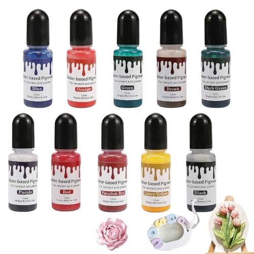 Farbe für Gips Gießpulver, Pigment auf Wasserbasis, Gießpulver Farbe 10 Farben, Farbpigmente für Gießpulver, Verwendet für Relief, Keramik, Zement, Gipsfärbung, Heimwerken, Mehrere Farben Farbe für Gips Gießpulver, Pigment auf Wasserbasis, Gießpulver Farbe 10 Farben, Farbpigmente für Gießpulver, Verwendet für Relief, Keramik, Zement, Gipsfärbung, Heimwerken, Mehrere Farben von Gubuyi