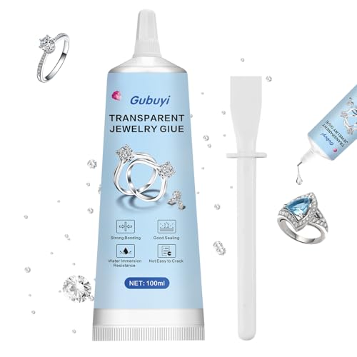 Schmucksteinkleber, Rhinestone Glue, Schmuckkleber Extra Stark Transparent, Geeignet für Reparatur von Schmuck und DIY 100ml, Kunststoffklebemittel, für Punktgenaues Aufkleben der Schmucksteine Schmucksteinkleber, Rhinestone Glue, Schmuckkleber Extra Stark Transparent, Geeignet für Reparatur von Schmuck und DIY 100ml, Kunststoffklebemittel, für Punktgenaues Aufkleben der Schmucksteine von Gubuyi