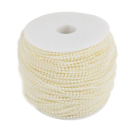100 m/Roll Imitation Perle Draht Perlen Girlandschnur DIY Hochzeitsdekoration 2,5 mm (Beige) von Gucagle