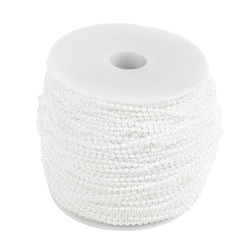 100 m/Roll Imitation Perle Draht Perlen Girlandschnur DIY Hochzeitsdekoration 2,5 mm (Weiß) von Gucagle